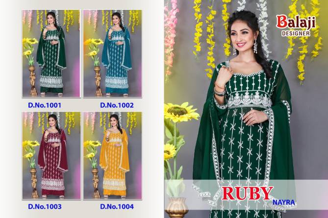 Ruby By Balaji Designer 1001-1004 Wedding Salwar Suits Catalog